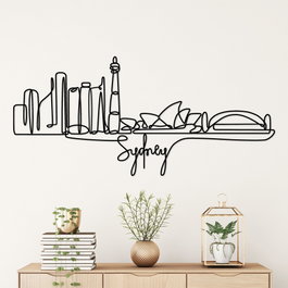 Wallity Sydney Escultura de Pared de Metal Negra